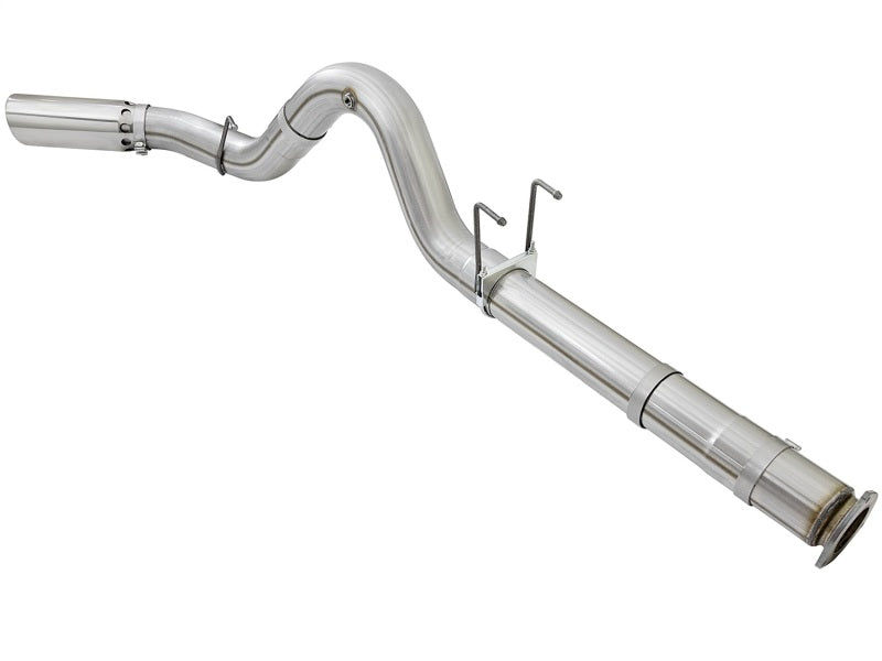 aFe ATLAS 5in DPF-Back Alum Steel Exhaust System w/Polished Tip 2017 Ford Diesel Trucks V8-6.7L (td) aFe DPF Back
