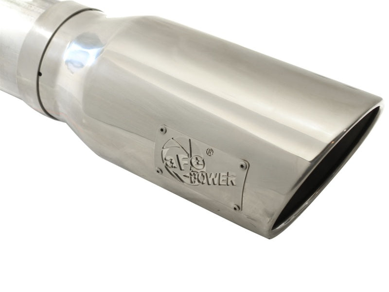 aFe Atlas 5in DPF-Back Aluminized Steel Exh Sys, Ford Diesel Trucks 08-10 V8-6.4L (td) Polished tip aFe DPF Back