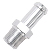 Edelbrock Hose End Straight 3/8In NPT to 1/2In Barb Clear Anodize Edelbrock Fittings