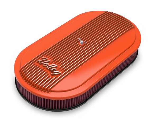 Holley Vintage Series Oval Air Cleaner - Factory Orange Machined 120-403 HOLLEY Autoparts