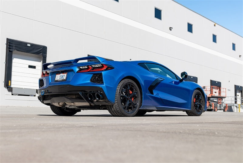 Corsa 20-25 Corvette C8 3in Valved Cat-Back 4.5in Blk Quad Tips Fits Factory Perf Exhaust DeletesAFM