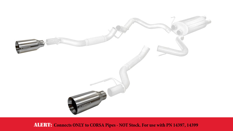 Corsa 2017-2020 Ford F-150 Raptor 3in Inlet / 5in Outlet Satin Polished Tip Kit (For Corsa Exh Only)