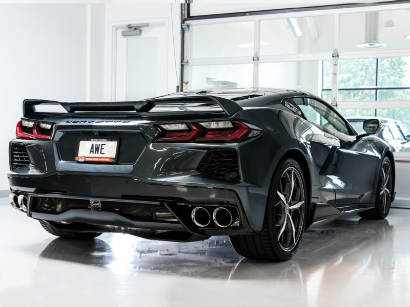 AWE Tuning 2020 Chevrolet Corvette (C8) Touring Edition Exhaust - Quad Chrome Silver Tips AWE Tuning Catback