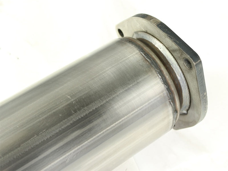 aFe Atlas 5in DPF-Back Aluminized Steel Exh Sys Ford Diesel Trucks 11-14 v8-6.7L td wrinkled blk tip aFe DPF Back