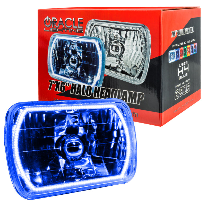 Oracle Pre-Installed Lights 7x6 IN. Sealed Beam - Blue Halo ORACLE Lighting Headlights