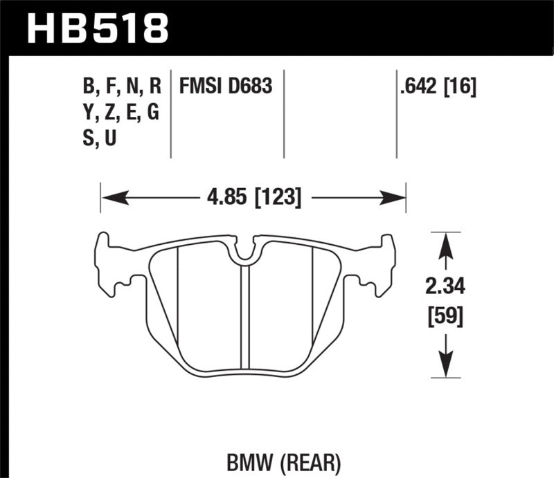 Hawk 01-05 BMW 330Ci 3.0L Base Rear ER-1 Brake Pads Hawk Performance Brake Pads - Racing