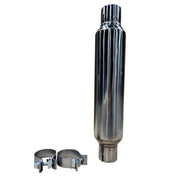 Kooks 2.5in Round Clamp In Muffler 14in Long Polished Stainless Steel Kooks Headers Muffler