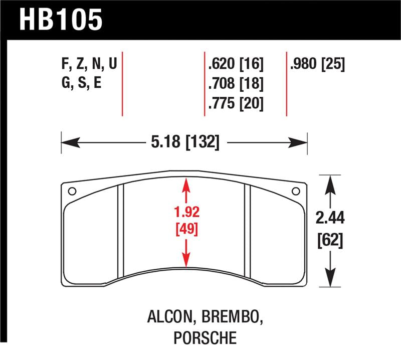 Hawk Alcon B Caliber Performance Ceramic Street Brake Pads Hawk Performance Brake Pads - Performance