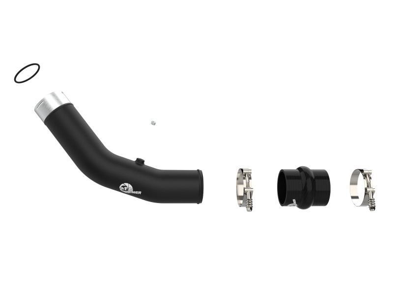 aFe 23-24 Ford Diesel Trucks V8-6.7L (td) BladeRunner 3in. Aluminum Hot Charge Pipe - Black aFe Intercoolers