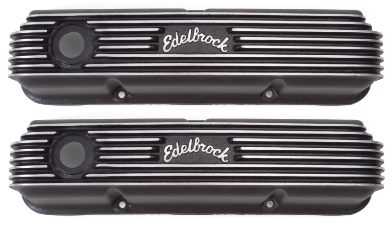 Edelbrock Valve Cover Classic Series Ford 1958-1976 FE V8 Black Edelbrock Valve Covers