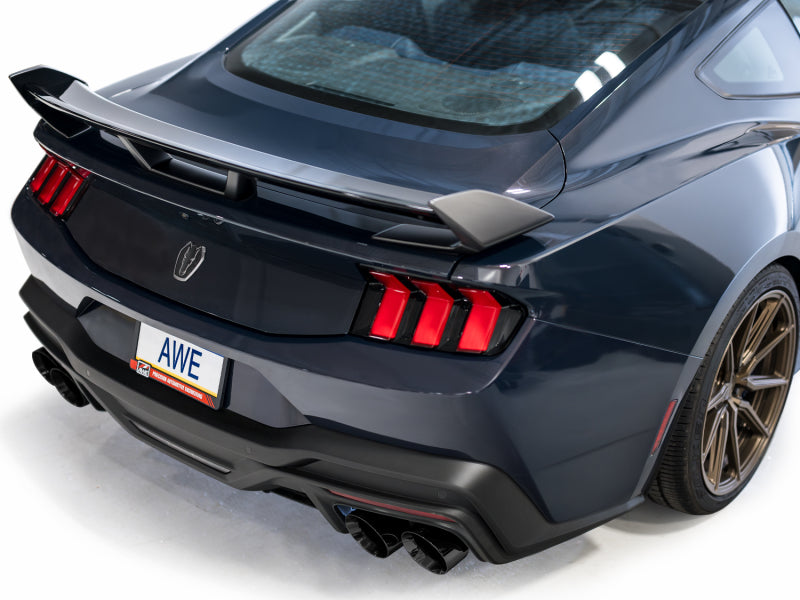 AWE 2024 Ford Mustang Dark Horse S650 RWD Track Edition Catback Exhaust w/ Quad Diamond Black Tips AWE Tuning Catback