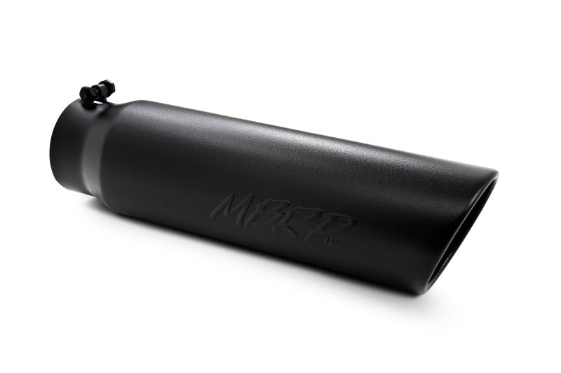 MBRP Universal 5in OD Angled Rolled End 4in Inlet 18in Length Black Finish Exhaust Tip MBRP Tips