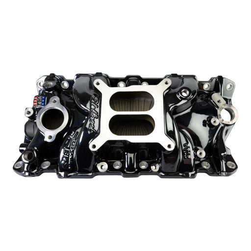 Edelbrock Chevy SB Performer EPS Manifold w/ Oil Fill Tube - Black Plasma Edelbrock Intake Manifolds