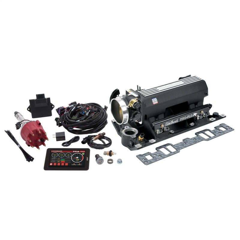 Edelbrock Pro Flo 4 XT EFI System Seq Port SBC Vortec/E-Tec 550 Max HP 29lb/hr Black Finish Edelbrock Fuel Injection Control Modules