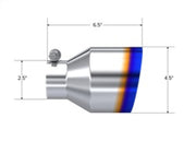 MBRP Universal Burnt SS Tip 2.5in ID / 4.5in OD Out / 6.5in Length Angle Cut Single Wall MBRP Tips