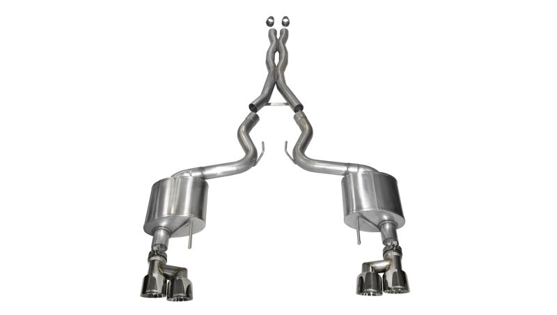 Corsa 2015-2017 Ford Mustang GT 5.0 3in Cat Back Exhaust Polish Quad Tips (Xtreme) CORSA Performance Catback