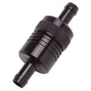 Edelbrock Fuel Filter Aluminum 3In X 01/ 1/8In 3/8In Inlet/Outlet Black Edelbrock Fuel Filters