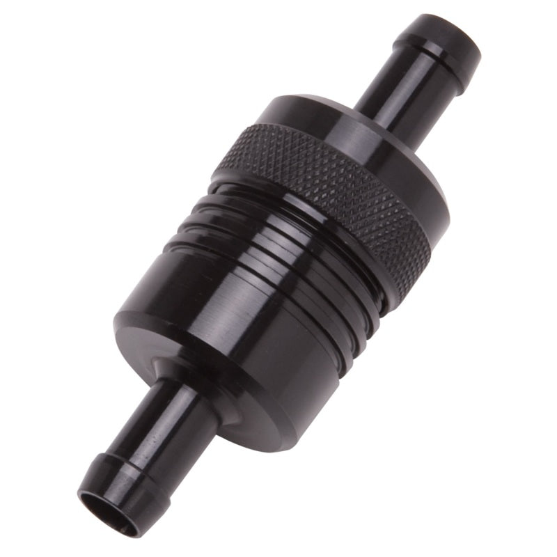 Edelbrock Fuel Filter Aluminum 3In X 01/ 1/8In 3/8In Inlet/Outlet Black Edelbrock Fuel Filters