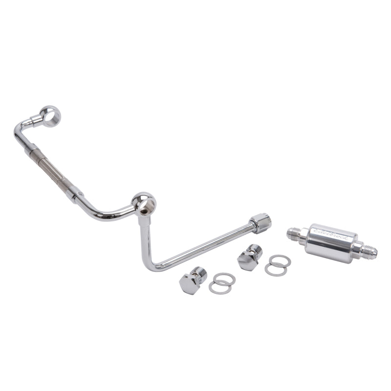 Edelbrock Dual Feed Line/Thunder Series Carb w/ Polished Fuel Filter Edelbrock Fuel Filters