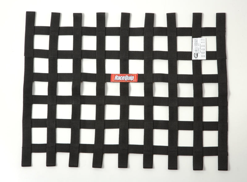 RaceQuip Black 18in H x 24W SFI Ribbon Window Net Racequip Window Nets
