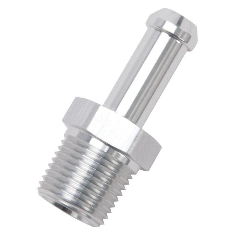 Edelbrock Hose End Straight 3/8In NPT to 3/8In Barb Clear Anodize Edelbrock Fittings