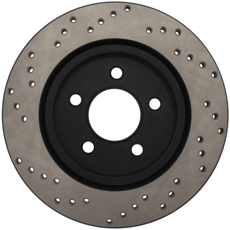 StopTech 05-10 Ford Mustang V6/4.0L / GT V8/4.6L Cross Drilled Left Rear Rotor Stoptech Brake Rotors - Drilled