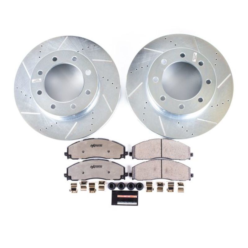 Power Stop 13-16 Ford F-450 Super Duty Front Z36 Truck & Tow Brake Kit PowerStop Brake Rotors - Slot & Drilled