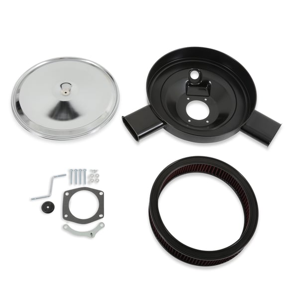 Holley RetroFilter Drive-By-Wire Air Cleaner - 14-Inch Diameter - Dual Snorkel - Chrome 120-520 HOLLEY Autoparts