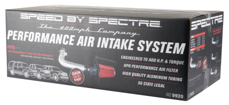 Spectre 97-03 Ford Expedition V8-4.6/5.4L F/I Air Intake Kit - Polished w/Red Filter Spectre Cold Air Intakes
