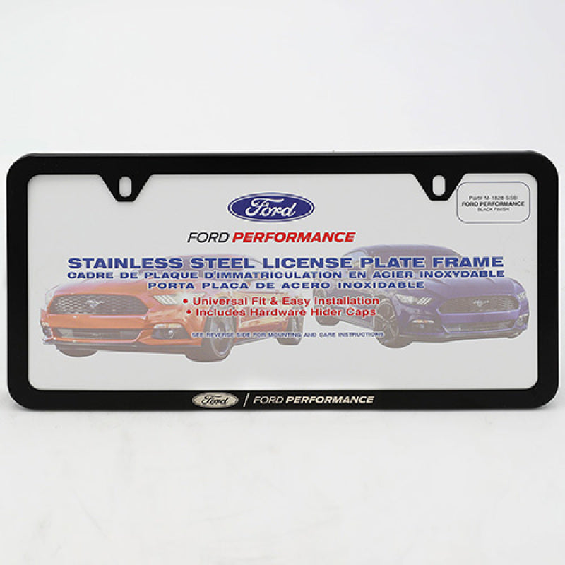 Ford Racing Ford Performance Slim License Plate Frame - Black Stainless Steel Ford Racing License Frame