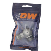 DeatschWerks 10AN ORB Male to 10AN Male Flare Low Profile 90-Degree Swivel - Anodized DW Titanium DeatschWerks Fittings