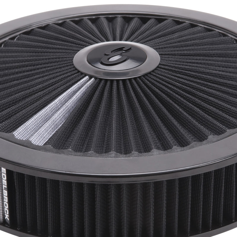 Edelbrock Air Cleaner Pro-Flo High-Flow Series Round Filtered Top 14In Dia X 3 125In Dropped Base Edelbrock Air Filters - Universal Fit