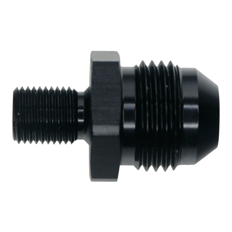 DeatschWerks 8AN Male Flare to M10 X 1.0 Male Metric - Anodized Matte Black DeatschWerks Fittings
