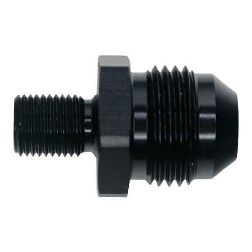 DeatschWerks 8AN Male Flare to M10 X 1.0 Male Metric - Anodized Matte Black DeatschWerks Fittings