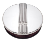 Edelbrock Air Cleaner Classic Series Round Aluminum Top Cloth Element 14In Dia X 3 9In Polished Edelbrock Air Filters - Universal Fit