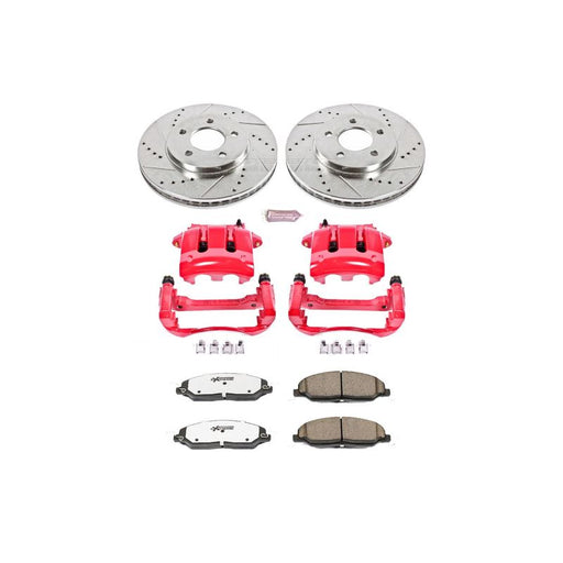 Power Stop 05-10 Ford Mustang Front Z26 Street Warrior Brake Kit w/Calipers PowerStop Brake Kits - Performance D&S