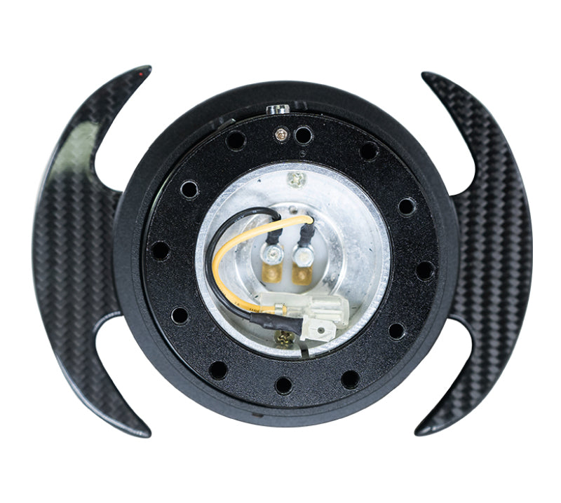 NRG Quick Release Kit Gen 3.0 - Black Body / Black Ring w/ Carbon Fiber Handles NRG Quick Release Adapters