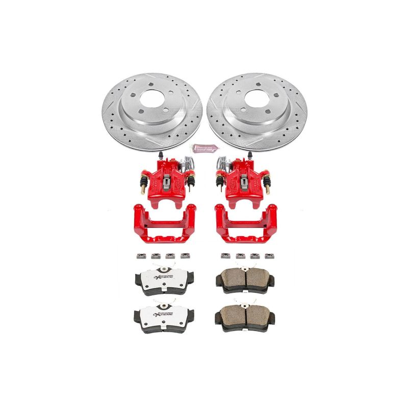 Power Stop 94-99 Ford Mustang Rear Z26 Street Warrior Brake Kit w/Calipers PowerStop Brake Kits - Performance D&S