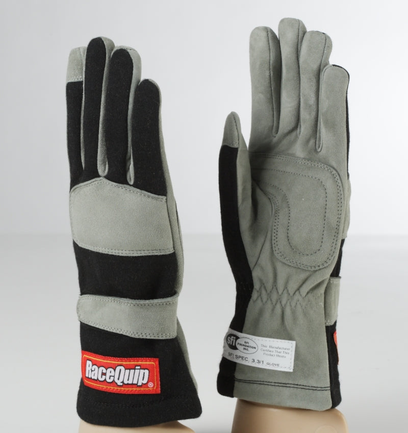 RaceQuip Black 1-Layer SFI-1 Glove - Large Racequip Racing Gloves