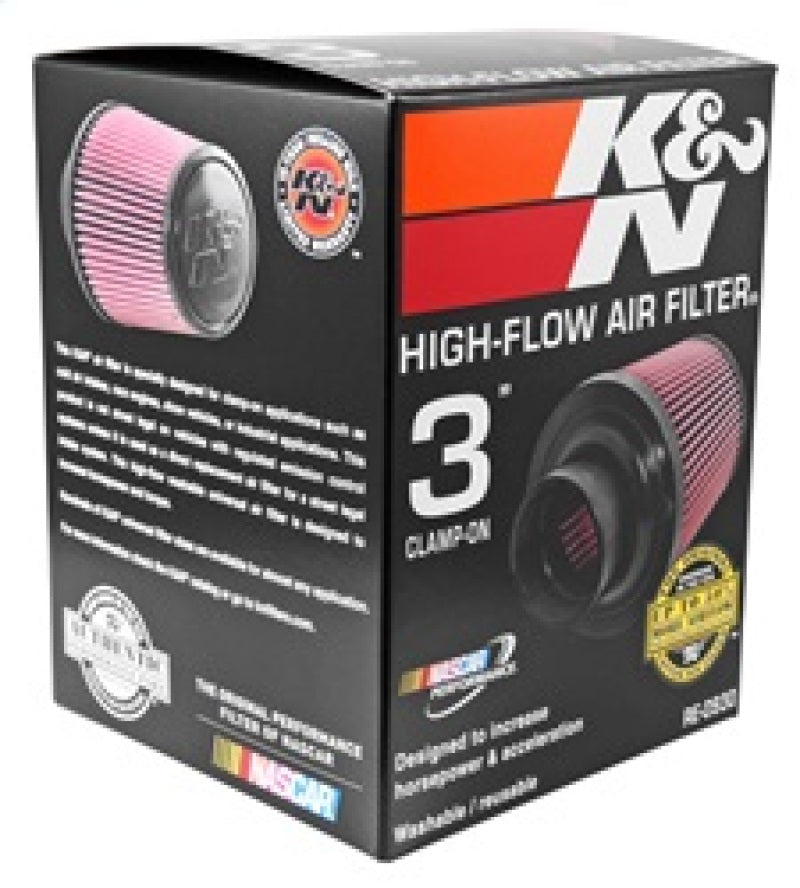 K&N Universal Rubber Filter - Round Tapered 6in Base OD x 3in Flange ID x 6in H K&N Engineering Air Filters - Universal Fit