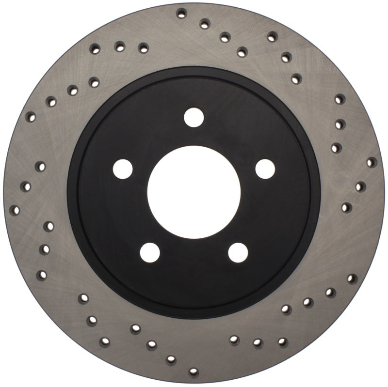 StopTech 05-10 Ford Mustang V6/4.0L / GT V8/4.6L Cross Drilled Left Rear Rotor Stoptech Brake Rotors - Drilled