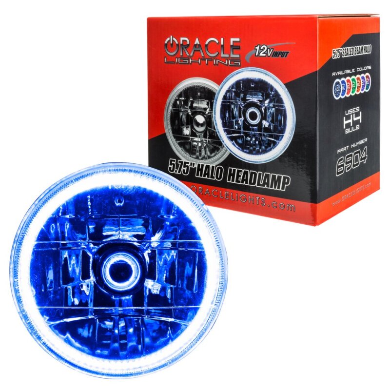 Oracle Pre-Installed Lights 5.75 IN. Sealed Beam - Blue Halo ORACLE Lighting Headlights