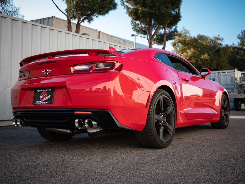aFe POWER MACH Force-Xp 3in Axle-Back 16-21 Chevrolet Camaro SS V8 6.2L w/Mufflers - Polished aFe Catback