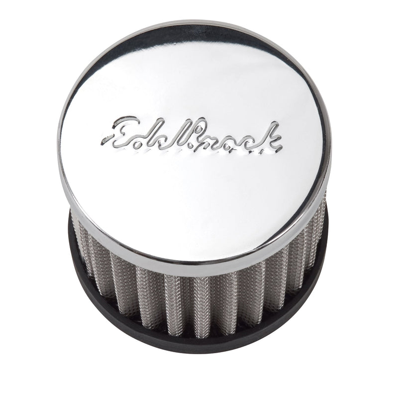 Circle Track Style Open Cotton Gauze Element Round Push-in Breather EDELBROCK Autoparts