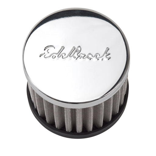 Circle Track Style Open Cotton Gauze Element Round Push-in Breather EDELBROCK Autoparts