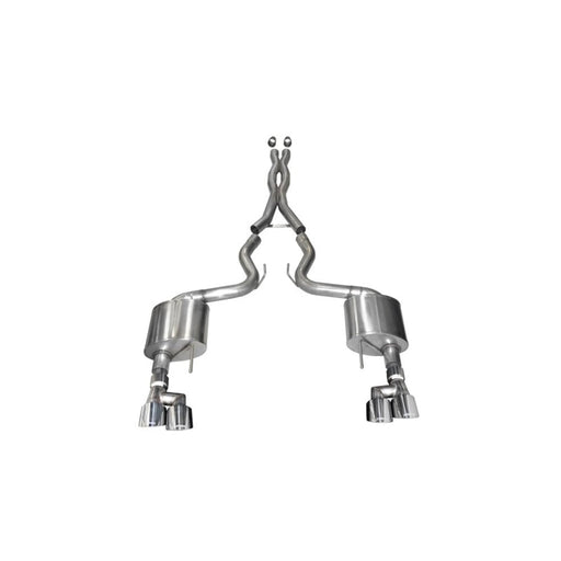 Corsa 18-19 Ford Mustang 5.0L 3in Sport Cat-Back Dual Rear Exit 4in Polished Pro-Series Tips 21042 - DSP PERFORMANCE MOTORSPORTS