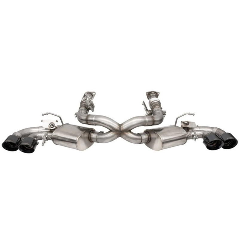 Corsa Corvette Cat-Back Exhaust 2020 Corvette C8 3in Valved Cat-Back with 4.5in Black Quad Tips - Fits Factory Performance Exhaust w/ AFM 21100BLK C8 CORVETTE