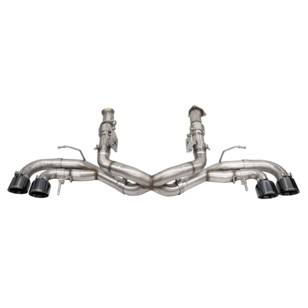 Corsa Corvette Exhaust 2020 C8 3in Xtreme Cat-Back Exhaust 4.5in Blk Quad Tips - Integrates stock AFM Valve 21102BLK C8 CORVETTE