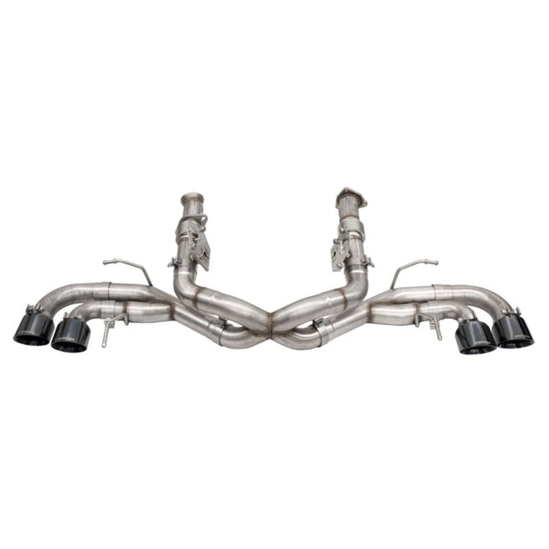 Corsa Corvette C8 Exhaust 2020 3in Xtreme Cat-Back with 4.5in Black Quad Tips and Stock AFM Valve - Model 21102BLK C8 CORVETTE