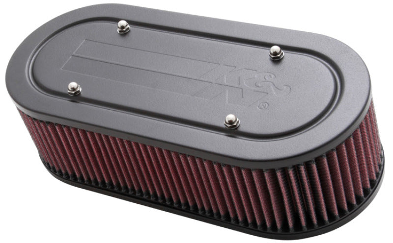 K&N Custom Oval Racing Assembly Red 11.96in Inside Length / 5.22in Inside Width / 3.25in Filter H K&N Engineering Carburetor Air Cleaners